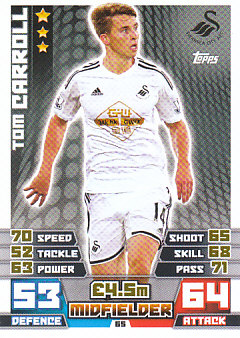 Tom Carroll Swansea City 2014/15 Topps Match Attax #65